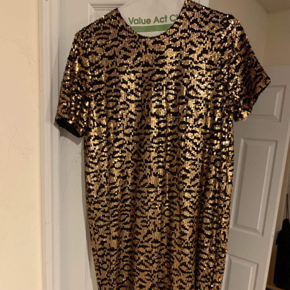 Zara Leopard Sequin Dress - Picture 2 of 2